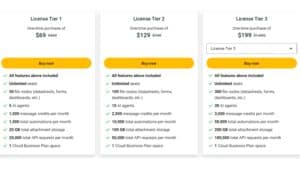 Pricing Ai table. ai review