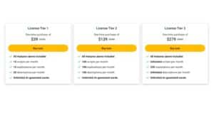 maekersuite Pricing table