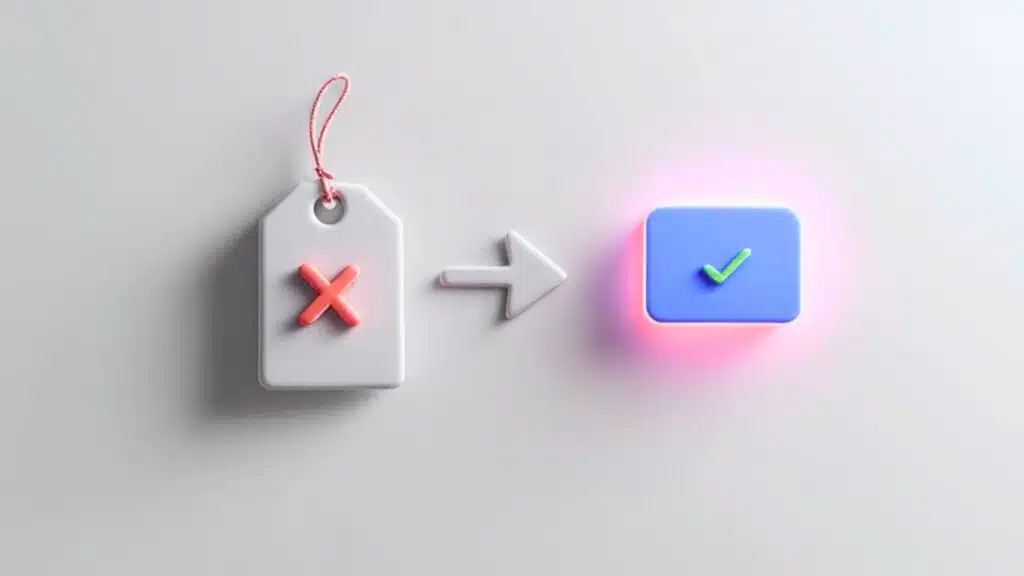 A 3D infographic showing a cancelled price tag leading to a glowing, approved subscription card, representing the best alternative to the lifetime deal.